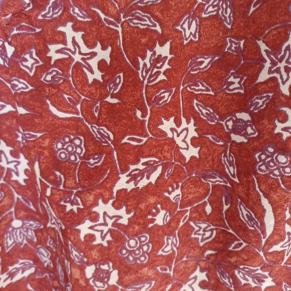 Madewell Rust Red Floral Puff-Sleeve Blouse